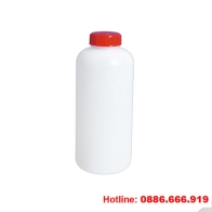 Chai nhựa đựng mẫu 1 lít, HDPE, nắp đỏ