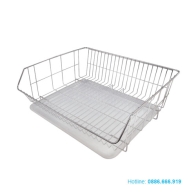 Khay inox phơi dụng cụ thí nghiệm, 43×36× h17cm