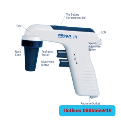 5381000 Witeg pipet controller | Dụng cụ trợ pipet hút xả mẫu dùng pin