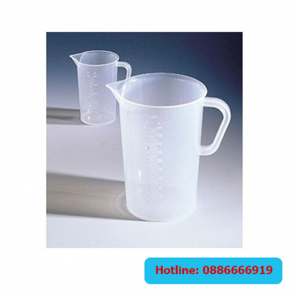 Beaker nhựa PP 500ml, có quai cầm