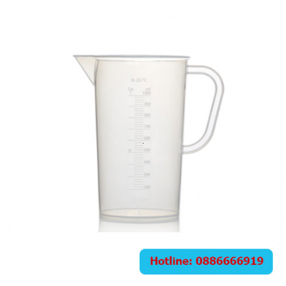 Beaker nhựa pp có quai 1000ml có chia vạch 50ml