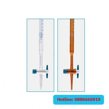 Buret thủy tinh 10ml, class A, ISOLAB