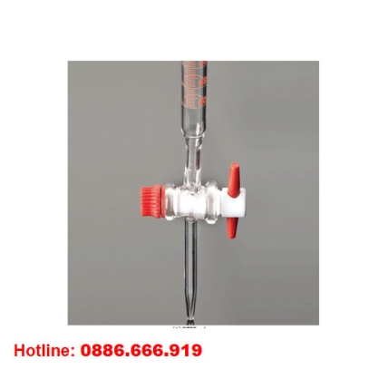 Burette thủy tinh 10ml / 25ml / 50ml Glassco khóa ptfe