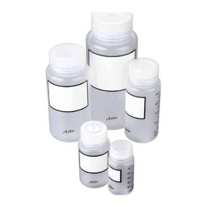 Chai nhựa 500ml có chia vạch, có vùng trắng ghi tên mẫu Azlon, PP, Scilabware