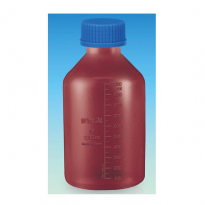 Chai nhựa nâu 500ml, PP, nắp xanh GL45