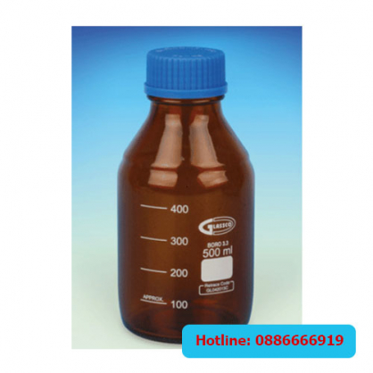 Chai thủy tinh nâu 1000ml Glassco nắp vặn GL45