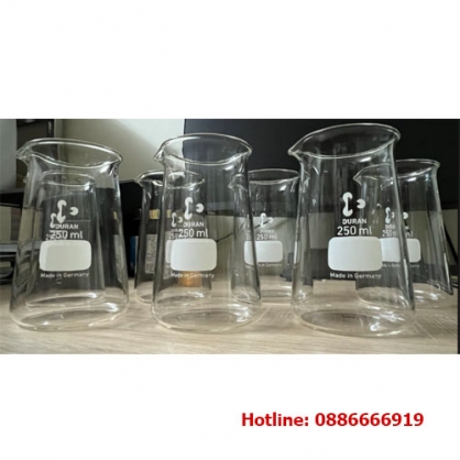 Cốc thủy tinh hình nón (cốc Phillips) 250ml Duran
