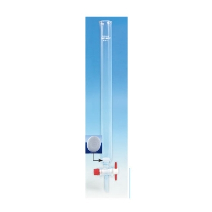 Cột sắc ký thủy tinh có lọc thủy tinh 40-100um, ĐK22xL500mm, khóa ptfe
