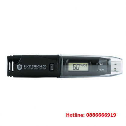 Datalogger ghi nhiệt độ và độ ẩm Lascar EL-21CFR-2-LCD