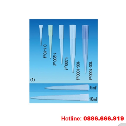 Đầu típ 0.1-10ul dùng cho micropipet, 1000/túi, Abdos P10115