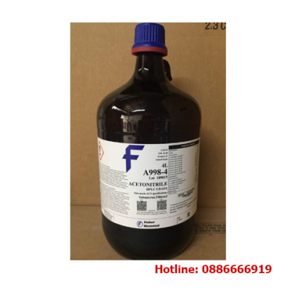 Dung môi ACETONITRILE – HPLC GRADE, Hãng Fisher, 4L