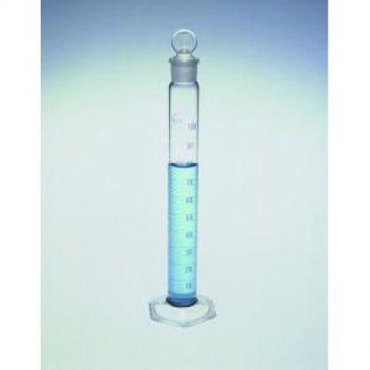 Kimble 20040-50 KIMAX 50mL Class B Glass Graduated Mixing Cylinder with Blue Single Metric Scale