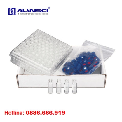 Lọ thủy tinh sáng 2ml dùng cho sắc ký HPLC kèm theo nắp và septa xẻ rãnh