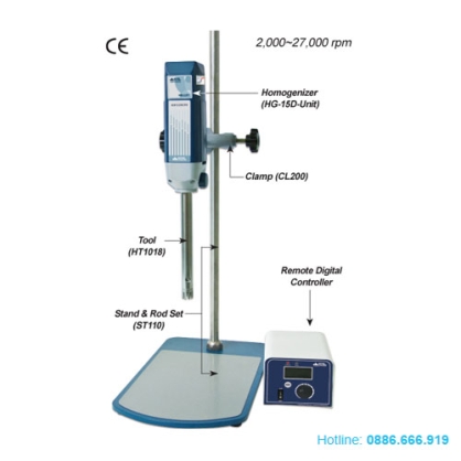 Máy khuấy đồng hóa thí nghiệm mỹ phẩm 1000ml Daihan HG-15D-Set-A remote