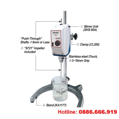 Máy khuấy đũa mỹ phẩm phòng thí nghiệm 10 lít Scilab