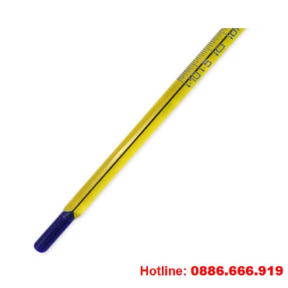 Nhiệt kế ASTM S130C dung dịch màu xanh -7/+105oC, chia vạch 0.5oC, Alla France