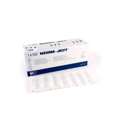 Norm-Ject Plastic Syringe, 10 mL Luer Tip, 100/PK