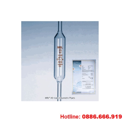 Pipet bầu thủy tinh 10ml MBL, as class