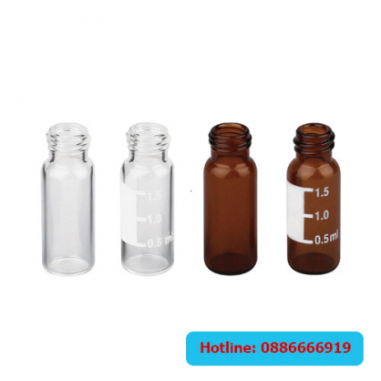 Vial 2ml có chia vạch, nắp xanh có septa dùng cho HPLC